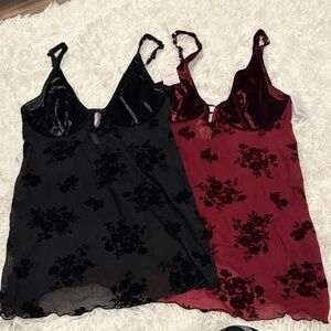 Auden Black and Red Floral Chemise Set
